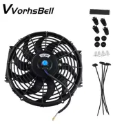 12" Slim Fan Push / Pull Electric Radiator Intercooler Slim Fan 12V 80W Mount US