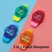 3 in 1 Pencil Sharpener Watch Pencil Cutting Tool Sharpener School Supply