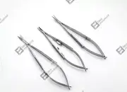 3 Pieces Castroviejo Micro Surgery Scissors Needle Holder TC Forceps Dental Eye