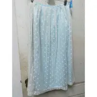 在飛比找蝦皮購物優惠-(二手)水藍色淡藍色蕾絲百摺紗裙長裙半身裙