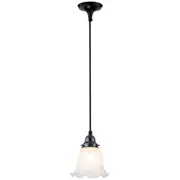 Black Cable Pendants Lights Roseville Frost Etched Glassware Period Traditional Lighting