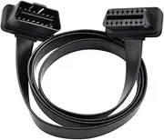 iKKEGOL Ultra Flat Low Profile Right/Left Angle OBD 2 II Extension Cable 16 Pin Male to Female Connector Extender 3.3ft/1m