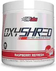 EHPlabs OxyShred Ultra Concentration Shredding Supplement - Clinically Proven, Pre Workout, Promotes Shredding, Natural Energy Boost - Raspberry Refresh, 60 Servings