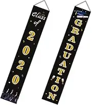 1 Pair Graduation Door Curtain Vibrant Theme Printing for Porch Decoration Easy to Hang with Rod String for Graduation Parties and Photo Booths