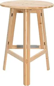 vidaXL Foldable Bar Table - 78 cm Diameter, Made from Sturdy and Weather-Resistant Fir Wood, Round Scandinavian Style Side Table, Ideal for Garden, Kitchen, Bar, Party, Indoor and Outdoor Use, Brown