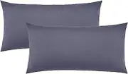 NatureMark Pack of 2 Jersey Cushion Covers, Side Sleeper Pillows, Neck Pillows, Many Sizes and Colours, Oeko-Tex (40 x 60 cm (Suitable for Neck Pillow), Anthracite Grey)