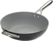 Ninja ZEROSTICK Ceramic Pro 28cm Wok, Scratch Resistant, Made PTFE-Free, All Hob Compatible, Black CW30928UK