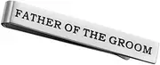 [Holibanna] Clip Mens Silver Tie Clip Wedding Titanium Steel Groom Father Engraved