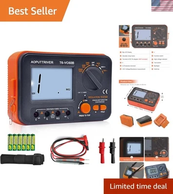 Multi-Functional Insulation Resistance Tester 200MΩ to 2000MΩ with LCD Display