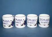 ROMANA SAMBUCA Set of 4 Espresso Demitasse Ceramic Cups