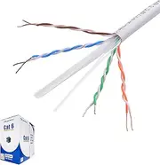 Cable Matters [UL Listed] 10Gbps in-Wall (CM) Rated 23AWG Bare Copper Cat 6 Cable - 500ft, Solid, UTP Cat6 Bulk Ethernet Cable, Cat6 Ethernet Cord, White