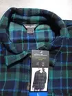 Eddie Bauer Shacket Womens Large Green Blue Plaid Oversized Microfleece Shirt