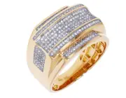 10K Yellow Gold 0.5CT Ring Diamond Ring Band 20MM