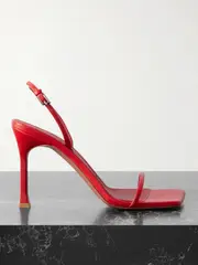 [Amina Muaddi] Amina Muaddi - Maya Leather Sandals - Red - IT38 IT 38 Red