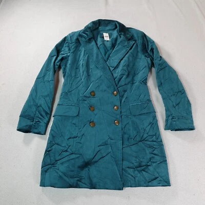 Maeve Anthropologie Blazer Dress Womens 14 Green Velvet Button Front Coat New