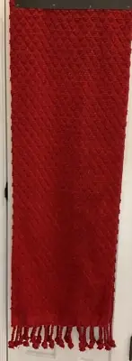 TAHARI HOME Table Runner RED SILVER 16 X 90 NWT