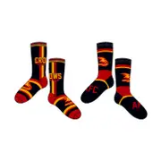 Mens Official AFL 2 Pack Adelaide Crows Printed Socks Size 8-11