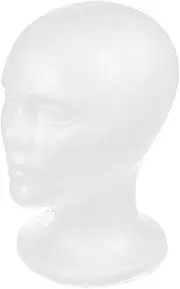 Vaguelly Mannequin Head Display Model Lightweight Male Face Stand for Wigs Hats Glasses Art Mannequin for Professional Styling and
