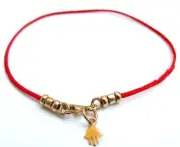 Kabbalah authentic original red bracelet 14 k solid gold luck protection hamsa