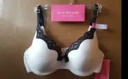Isaac Mizrahi 36B White Demi Padded Bra w/Black lace trim on cups