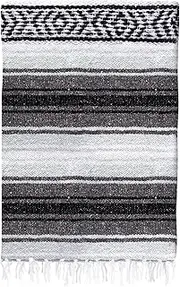 Mexican Blanket 51x71'' Soft & Cozy Woven Blanket with Elegant Tassel Edge Easy to Clean Portable Polyester Outdoor for Beach, Picnic, Saddle, Car or Yoga Outdoor Beach