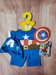 NWT Build A Bear Clothing MARVEL AVENGERS ASSEMBLE Captain America Costume 2014
