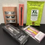 LA LA and The Crème Shop Beauty Bundle Eye Lashes Brushes Razors Cleansing Wipes
