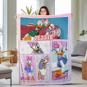 Personalized Daisy Duck Blanket, Daisy Duck Baby Plush Fleece Blanket