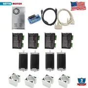 【US】4 Axis CNC Kit Nema 23 Stepper Motor Driver MACH3 Controller Kit 425oz-in 3A