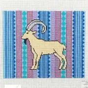 Hand painted Needlepoint canvas 13 ct Thörn Alexander Isla the (Nubian) Ibex