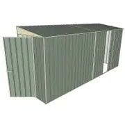 Build-A-Shed 1.2 x 4.5 x 2.0m Tunnel Shed Tunnel Hinged Door with 1 Sliding Side Door - Green