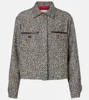 [Max Mara] Max Mara Demien wool-blend tweed jacket UK 16 black