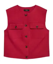 button-down vest US4,US2 Red