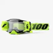 100% Armega MX Goggles w/FORECAST Roll-Off System - Neon Yellow/Black