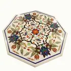 2' white Marble Table Top coffee center malachite inlay antique bird Decor s1