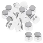 16Pcs 0.7" Dia Cord Locks Double Hole Stopper Grey