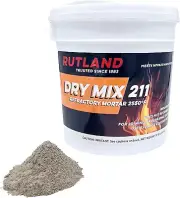 Rutland Dry Mix 211 Refractory Mortar, Masonry & Fire Brick Cement, No Heat Cure