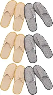 BIUDECO 6 Pairs Disposable Home Guest Slippers Living Room Indoor Men's Cloth Slippers