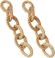 Cabilock 2pcs Rattan Woven Link Chain Decor Unique Handmade Craft for Living Room Rustic Home Decoration for Tables and Trays Natural Smooth Surface for Friends and Family