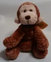 Progressive Plush Monkey Brown 9" Smiling Tan Face & Ears Stuffed Toy 2003 NWT