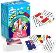 Zastic! World Flags Flashcards - 242 Country Flags, Capitals, Language, And - -