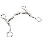 JK Bar H Equine Stainless Steel Med Port Shank Bit With 5 In Roller