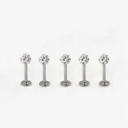 10 PCS/lot Crystal Labret Bar Monroe Surgical Steel Piercing Lip Stud Tragus