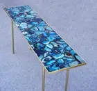 Blue Agate Console Slab ,Coffee Dining Kitchen Table Top Slab Home Table Decor