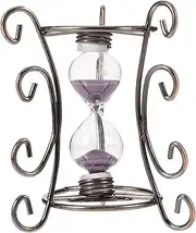 Sosoport Retro Hourglass Sand Clock Metal Craftwork Decor Vintage Sand Timer for Desk Purple Sand