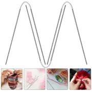 3 Pcs Metal Knitting Needles Round Cable Needlesknitting Circular Shape