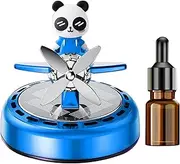 Car Solar Aromatherapy Ornaments, Panda Airplane Rotating Odor Eliminator, Solar Powered Scents, Refillable Refresher, Long Lasting Scent for Auto, Truck, and Van Use