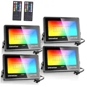 4 Pack 25W RGB LED Flood Light 250W Equiv. Color Changing 25.0 Watts