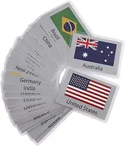 Flags Alphabet Flash Cards for Toddlers Kids ABC Shapes Sight Words Learning Spelling Cards Kindergarten Homeschool Preschool Waterproof Supplies