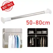 Extendable Telescopic Wardrobe Curtain Rod Closet Clothes Towel Hanging Rail -